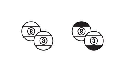 Pool Ball icon design with white background stock illustration
