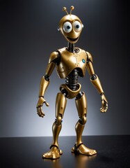 Fototapeta premium Naked Greek Statue Woman Dancing in Gold