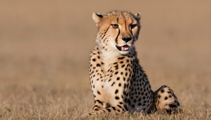 A Cheetah With Its Paw Raised Testing The Wind Upscaled 5