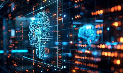 Fototapeta premium Futuristic AI and Machine Learning Concept 