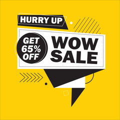 Wow Sale Store Banner Vector Element