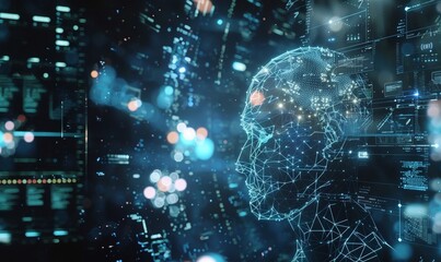 Futuristic AI and Machine Learning Concept
