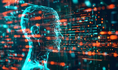 Obraz premium Futuristic AI and Machine Learning Concept 