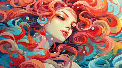 Chibistyle sea scene, vivid colors in a playful, cartoony digital art.