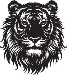 Tiger Head Black Silhouette