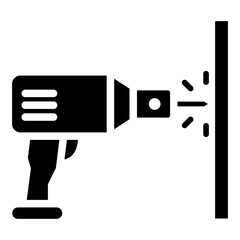 Drill Machine glyph icon, related to industrial theme.use for modern concept, web and app development.