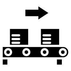 Conveyor Belt glyph icon, related to industrial theme.use for modern concept, web and app development.