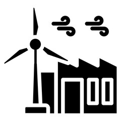 Wind Turbine glyph icon, related to industrial theme.use for modern concept, web and app development.