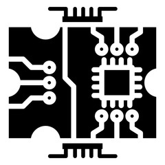 Circuit Board glyph icon, related to industrial theme.use for modern concept, web and app development.