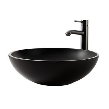 recommend clip art: Stylish Bathroom Fixture Vessel Sink with Faucet Cut Out