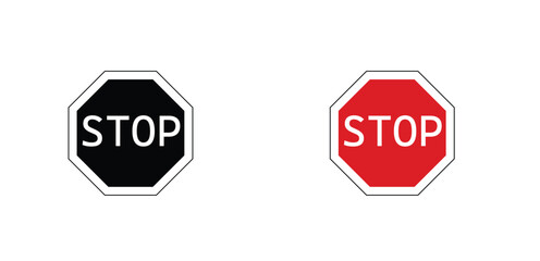 Stop icon traffic warning sign icon set icons collection Simple