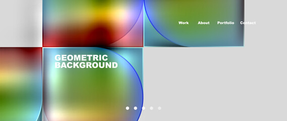 Circles and lines. Bright colorful geometry with glassmorphism effect. Vector Illustration For Wallpaper, Banner, Background, Card, Book Illustration, landing page