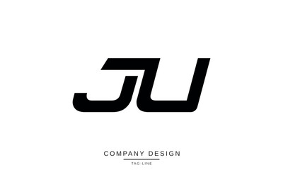 JU, UJ Abstract Letters Logo Monogram Design Font icon Vector Initials