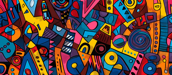 Obraz premium colorful abstract geometric texture banner background