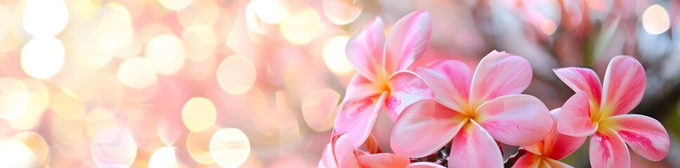 Beautiful Frangipani Flowers on Blurred Background