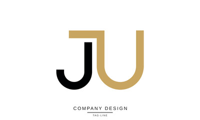 JU, UJ Abstract Letters Logo Monogram Design Font icon Vector Initials