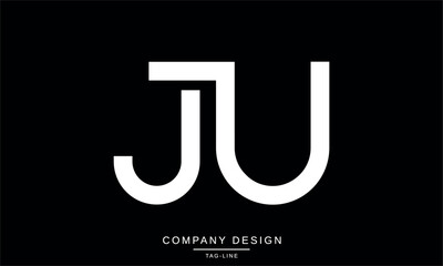 JU, UJ Abstract Letters Logo Monogram Design Font icon Vector Initials