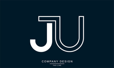 JU, UJ Abstract Letters Logo Monogram Design Font icon Vector Initials