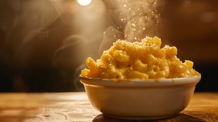 Front view fragrant mac and cheese with spotlight for advertise and presentation 
