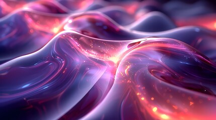 Obraz premium Shimmering Fluid Textures in Vibrant Motion Captivating 3D Rendered Abstract Art for Digital Backgrounds and Wallpapers