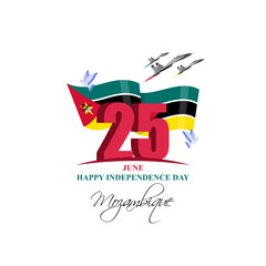 Vector illustration of Mozambique Independence Day 25 June social media feed template