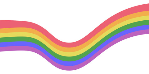 Retro Groovy rainbow stripes background LGBTQ Pride month