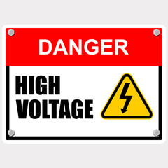 Danger, High Voltage, sign and label vector