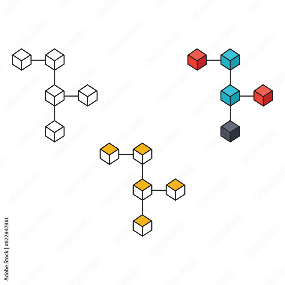 Poster blockchain vector icon on white background. flat vector blockchain icon symbol sign from modern cryp