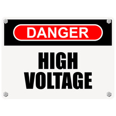 Danger, High Voltage, sign and label vector