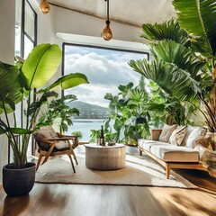 Fototapeta premium modern living room with plant