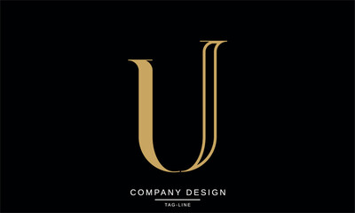 UJ, JU Abstract Letters Logo Monogram Design Font Icon Vector Symbol