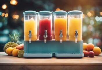 smoothie drinks machine colored iced fruit slush chilled refreshing juice summer 