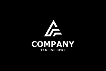 letter a and f monogram modern logo