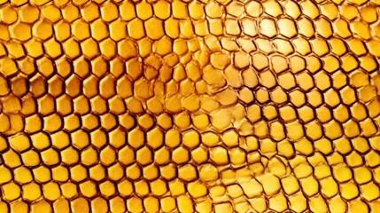 Seamless pattern with yellow reptile skin scales texture.