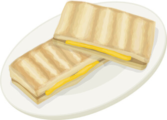 Malaysian Food Kaya Toast Illustration