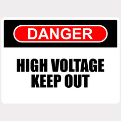 Danger, High Voltage, sign and label vector