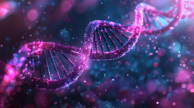 Biotech research on cancer treatment, DNA sequencing, holographic interface, advanced technology, vibrant colors, photorealistic