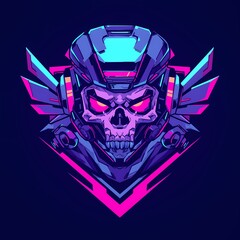 Angry skull characters mascot illustration, vector logo style, e-sport gamer t-shirt design, on isolated background.