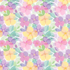 Floral variety color, form natural, seamless fabric pattern.