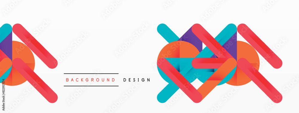 Aufkleber The colorful background features a geometric design composed of lines and circles, creating an eyecatching pattern