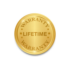 Lifetime Warranty. Warranty Sign. Vector Illustration Isolated on White Background. 