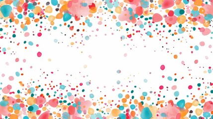 Colorful confetti border frame repeat pattern. Great for a birthday party or an event celebration invitation or decor. Surface pattern design.
