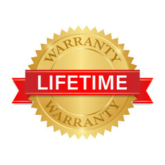Lifetime Warranty. Warranty Sign. Vector Illustration Isolated on White Background. 