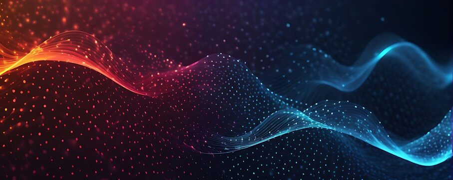 Digital background for advanced technological operations, neural networks, AI, data transmission, encryption, digital archives, audio and visual representations, scientific research and etc