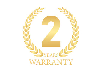 2 Years Warranty. Warranty Sign. Vector Illustration Isolated on White Background. 