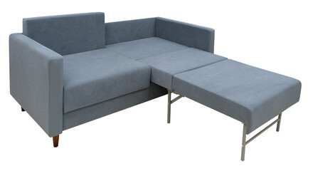 Sofa isolated on white background. Including clipping path. The sofa is laid out for sleep