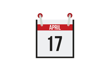 April 17. Calendar on white background.