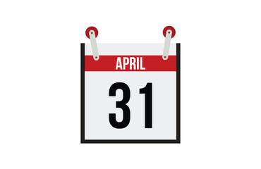 April 31. Calendar on white background.