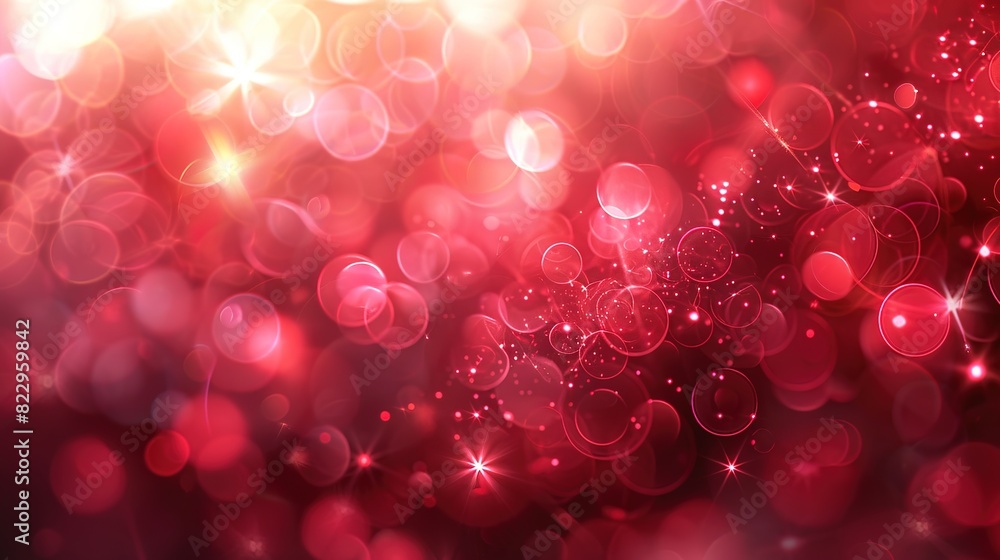 Poster bright red with a soft bokeh effect