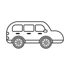 Flat car icon symbol vector Illustration.